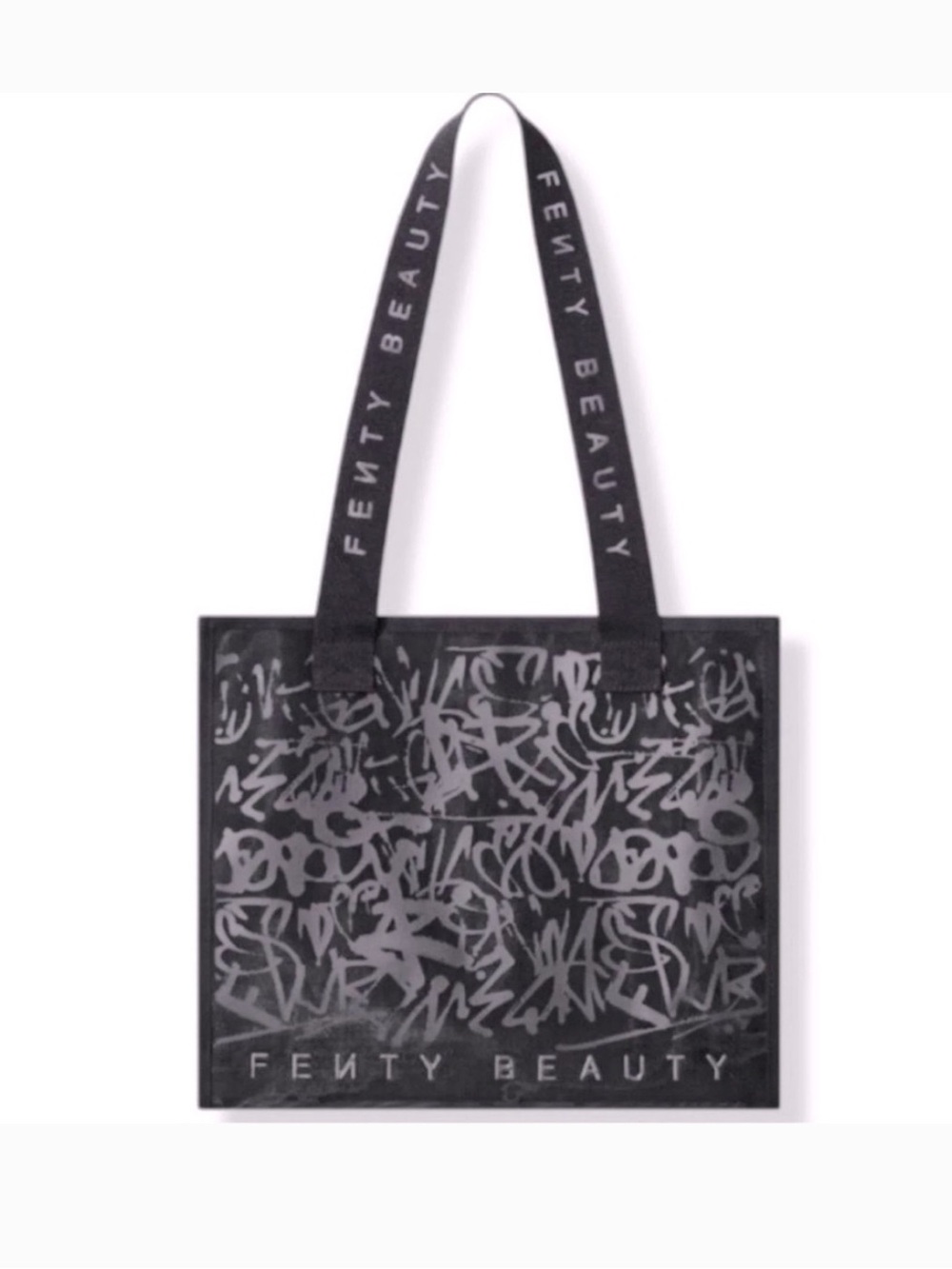 fenty beauty  black mesh tote bag